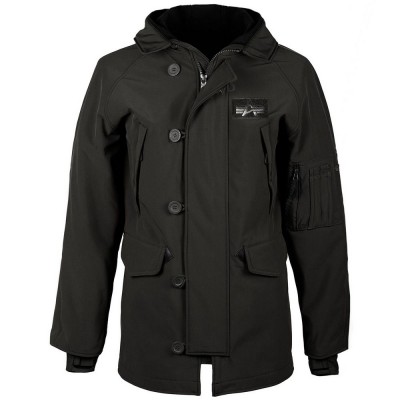 Картинка куртки демисезонной Alpha Industries Softshell N-3B Parka - цвет 
черный