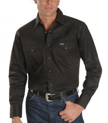 Картинка рубашки Wrangler Cowboy Cut Firm Finish Twill Work Western Shirt - 
Black