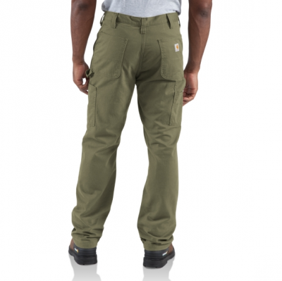 Картинка брюк на фланелевой подкладке Carhartt Washed Twill Dungarees Flannel Lined Pant - вид сзади