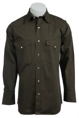 Картинка рубашки Cowboy Workwear Dark Olive Green Long Sleeve Work Shirt