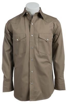 Картинка рубашки Cowboy Workwear CC725KHK Twill Long Sleeve Work Shirt - Khaki