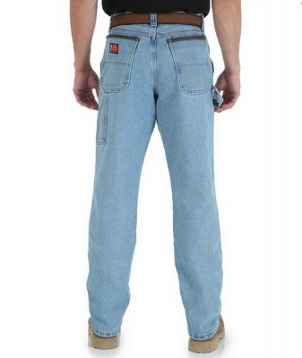 Картинка джинсов Wrangler Riggs Workwear 3W020VI Carpenter Jeans - Vintage 
Indigo, вид сзади