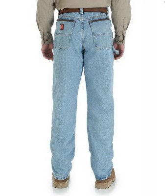 Картинка джинсов Wrangler Riggs Workwear 3W001VI Work Horse Jeans - Vitage 
Indigo, вид сзади