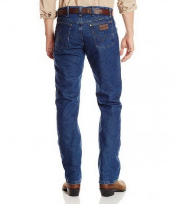 Фото джинсов Wrangler 47MCVDS Premium Performance Cool Vantage Cowboy Cut Regular Fit Jeans - Dark Stonewash, вид сзади