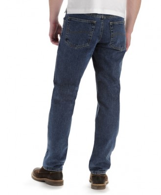 Картинка джинсов Lee Regular Fit Straight Leg Jeans - Medium Stone, вид сзади