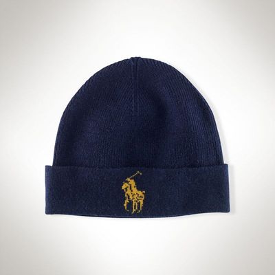 Картинка шапки Polo Ralph Lauren PONY MERINO CUFFED HAT - Navy