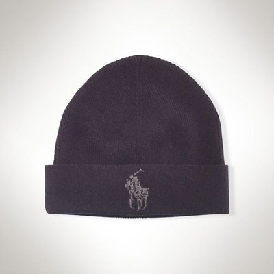 Картинка шапки Polo Ralph Lauren PONY MERINO CUFFED HAT - Black