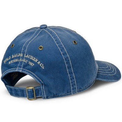 Картинка бейсболки Polo Ralph Lauren Flag Patch Chino Cap - Freshwater, вид 
сзади