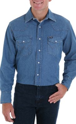Картинка товара: джинсовая рубашка Wrangler Cowboy Cut Western Work 
Stonewash