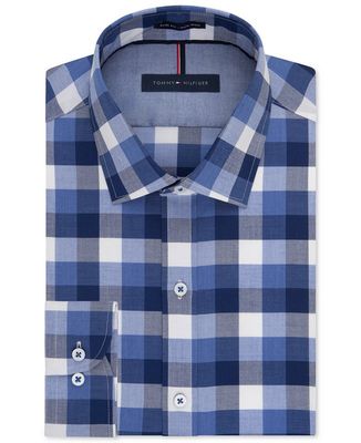 Картинка рубашки Tommy Hilfiger Slim-Fit Non-Iron Bluestone Bold Check Dress Shirt