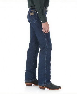 Фото джинсов Wrangler 13MWZDD Original Fit Cowboy Cut Premium Wash Jeans - 
Dark Stone вид сбоку