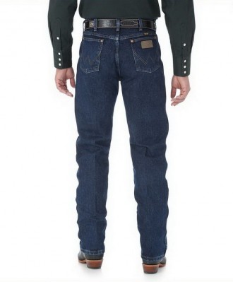 Фото джинсов Wrangler 13MWZDD Original Fit Cowboy Cut Premium Wash Jeans - 
Dark Stone вид сзади