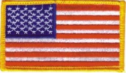 Нашивка AMERICAN FLAG GOLD 2 3/8 x 3 1/2"