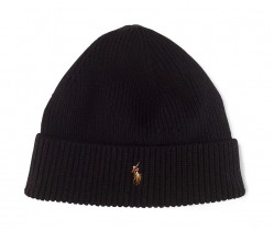 Шапка Polo Ralph Lauren Signature Cuffed Merino Hat - Black