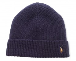 Шапка Polo Ralph Lauren Signature Cuffed Merino Hat - Navy