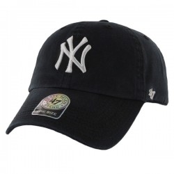 Бейсболка New York Yankees '47 Brand Black Basic Logo Clean Up Adjustable Cap