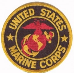 НАШИВКА U.S. MARINE CORPS 3" (BLACK)
