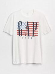 Футболка GAP Logo Flag Print - White