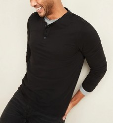 Футболка хенлі Old Navy Soft Washed Jersey Black Henley