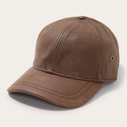Кожаная бейсболка Stetson Peyton Premium Leather Brown Baseball Cap
