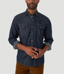Джинсовая рубашка Wrangler Western Snap - Rinse