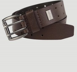 Мужской кожаный ремень Wrangler Double Prong Perforated Leather - Brown