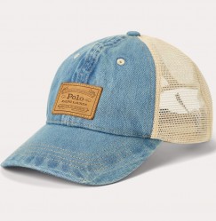 Джинсовая бейсболка Polo Ralph Lauren Leather-Patch Trucker