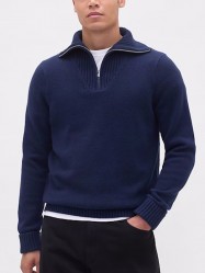 Светр Gap CashSoft Quarter-Zip Pullover Sweater - темно-синій (Classic Navy)