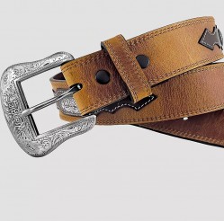 Men's Concho Distressed Leather Belt