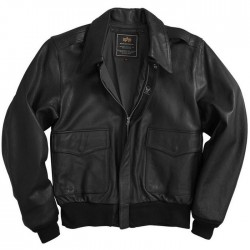Лётная кожаная куртка Alpha Industries A-2 Goatskin - Black