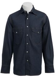 Джинсовая рубашка Cowboy Workwear Denim Long Sleeve Work Shirt - Dark Denim