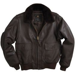 Кожаная летная куртка Alpha Industries Navy G-1